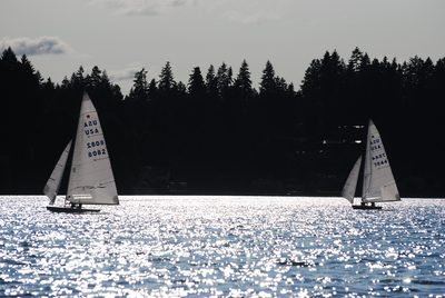 Now we're racing!  Look at us, all in front of the other...